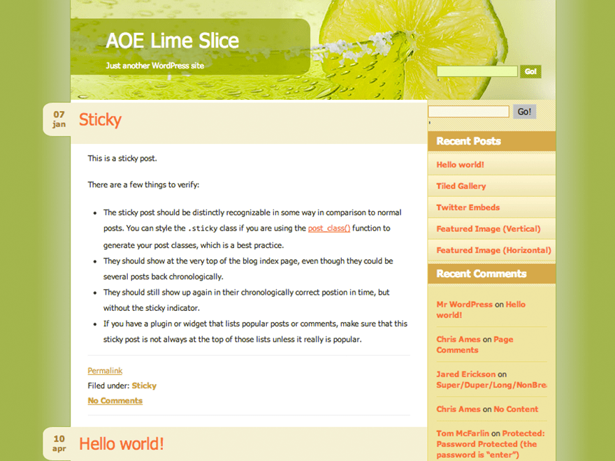 WordPress Theme Lime Slice