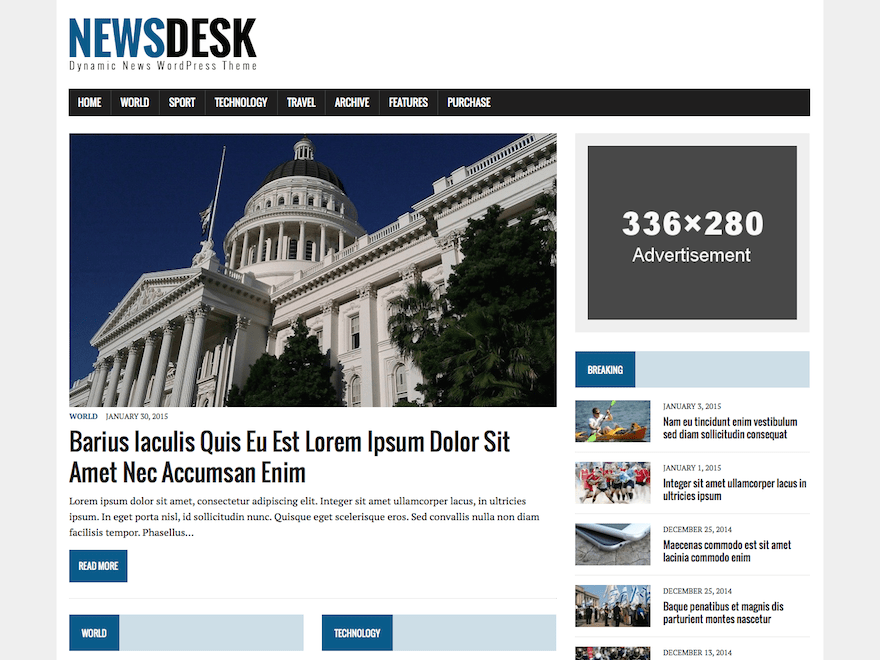 WordPress Theme MH Newsdesk lite