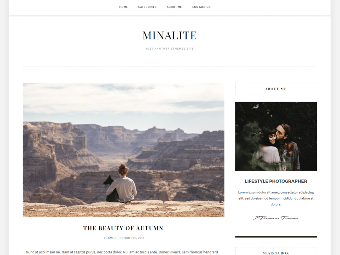 WordPress Theme MinaLite