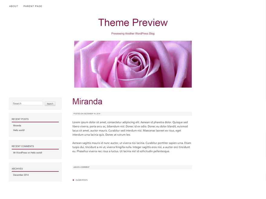 WordPress Theme Miranda
