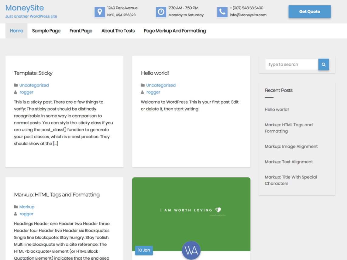 WordPress Theme Moneysite