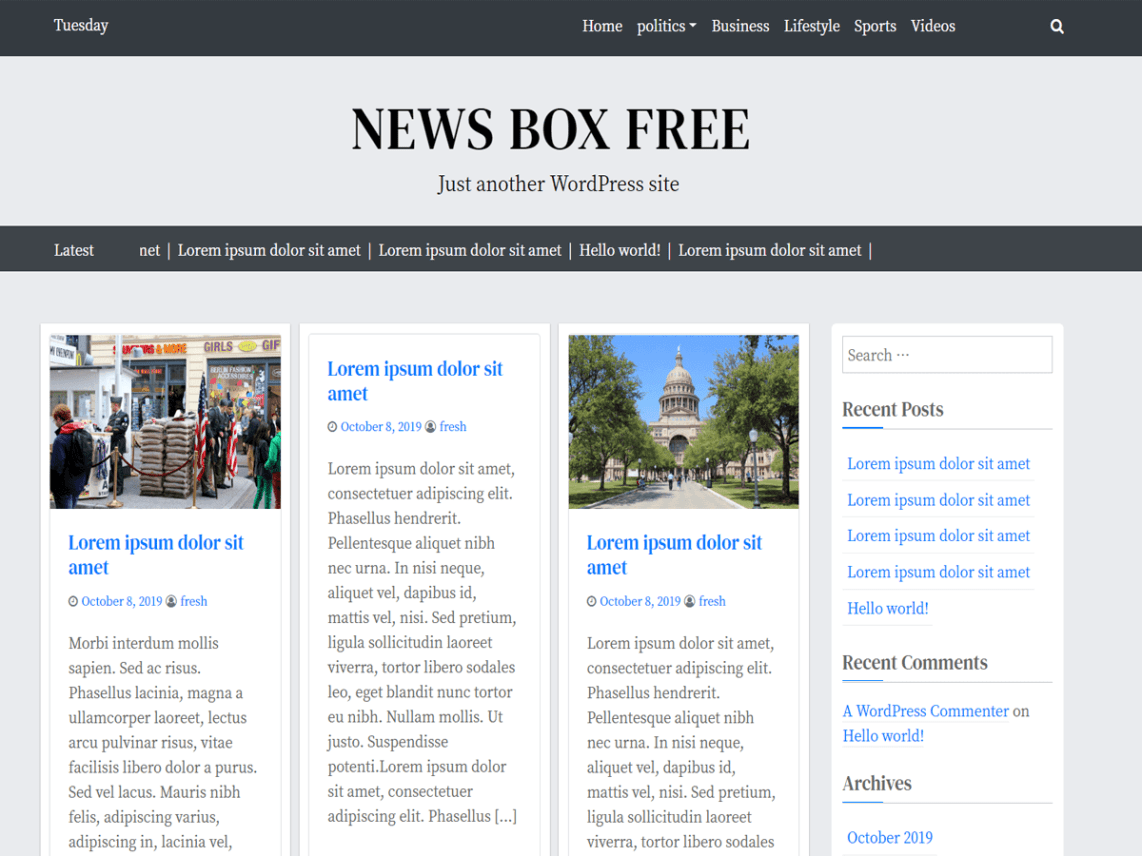 WordPress Theme News Box Free