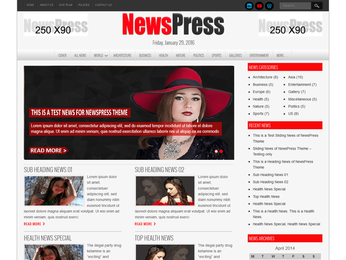 WordPress Theme NewsPress Lite