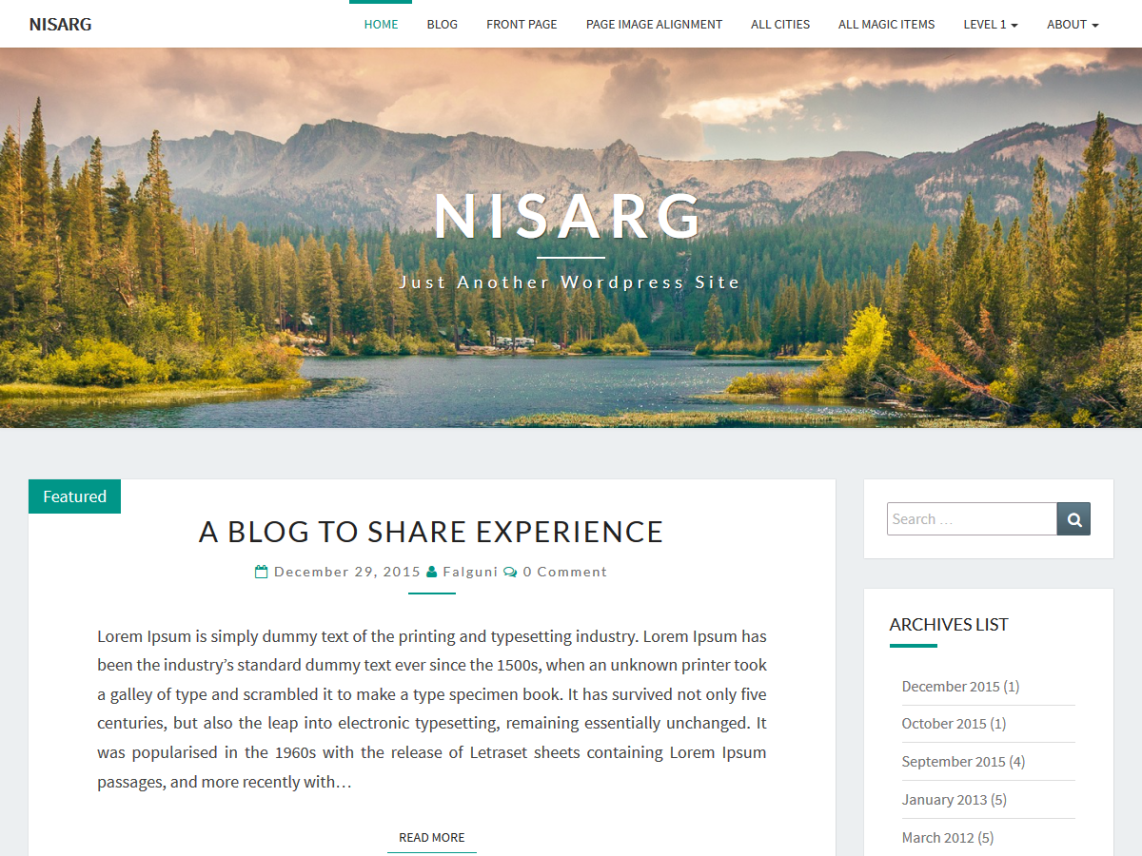WordPress Theme Nisarg
