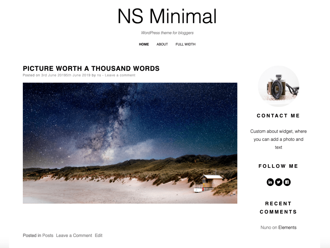 WordPress Theme NS Minimal