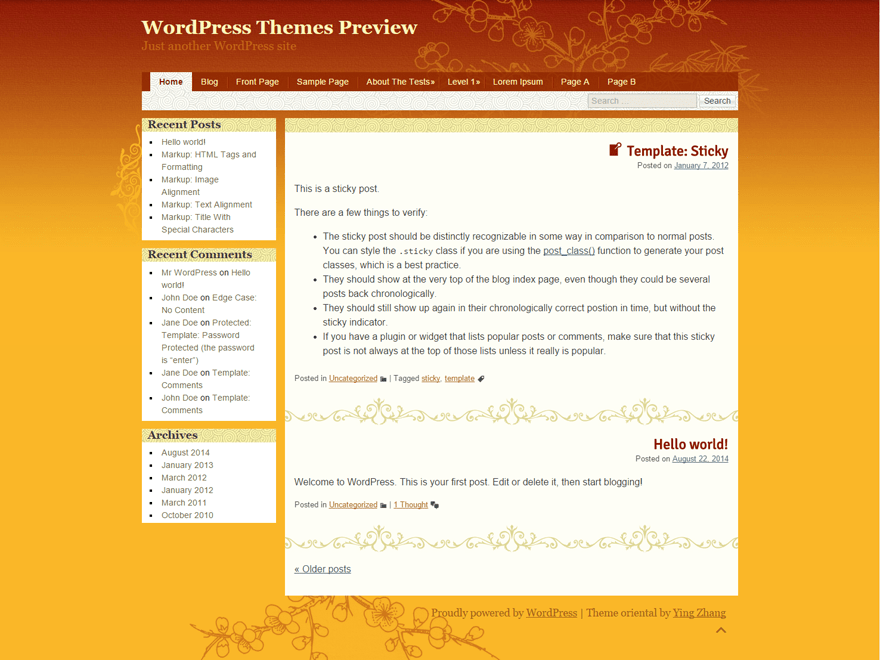 WordPress Theme oriental