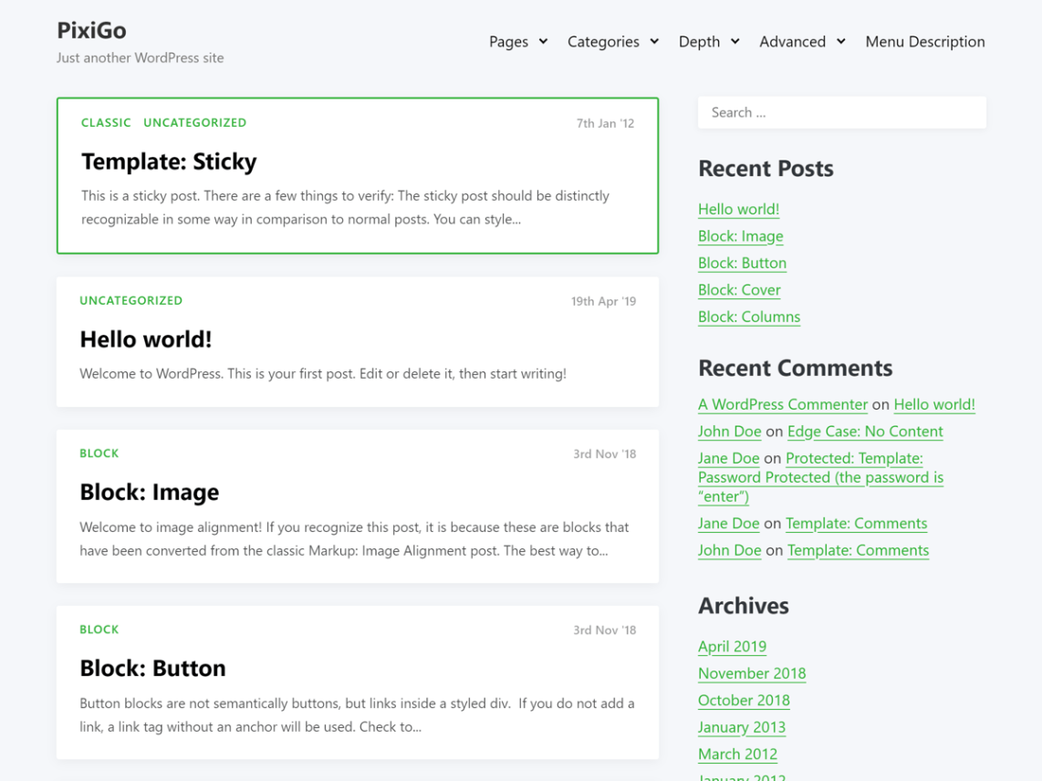 WordPress Theme PixiGo
