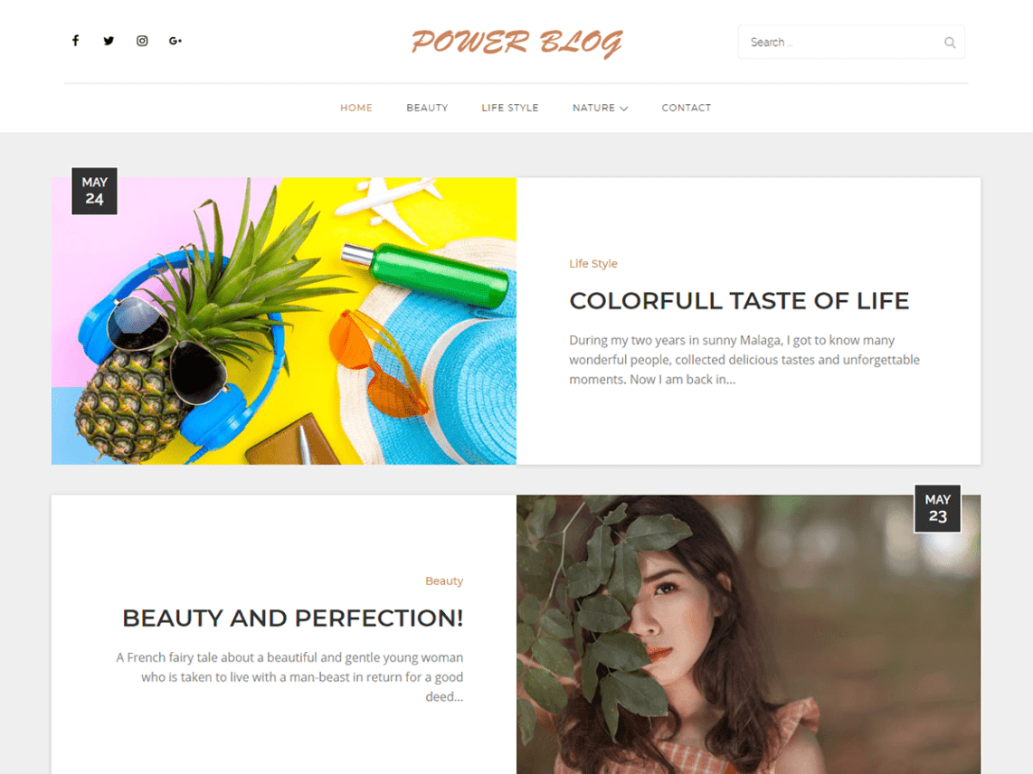 WordPress Theme Power Blog