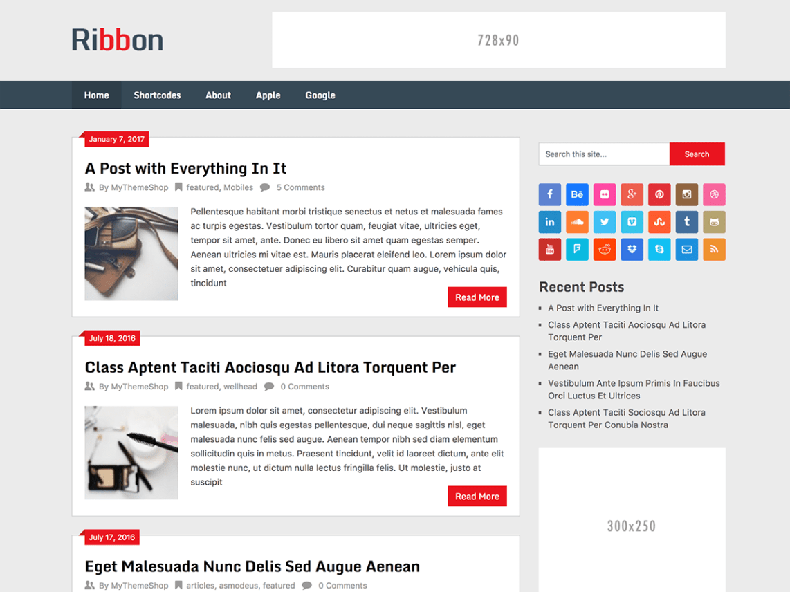 WordPress Theme Ribbon Lite