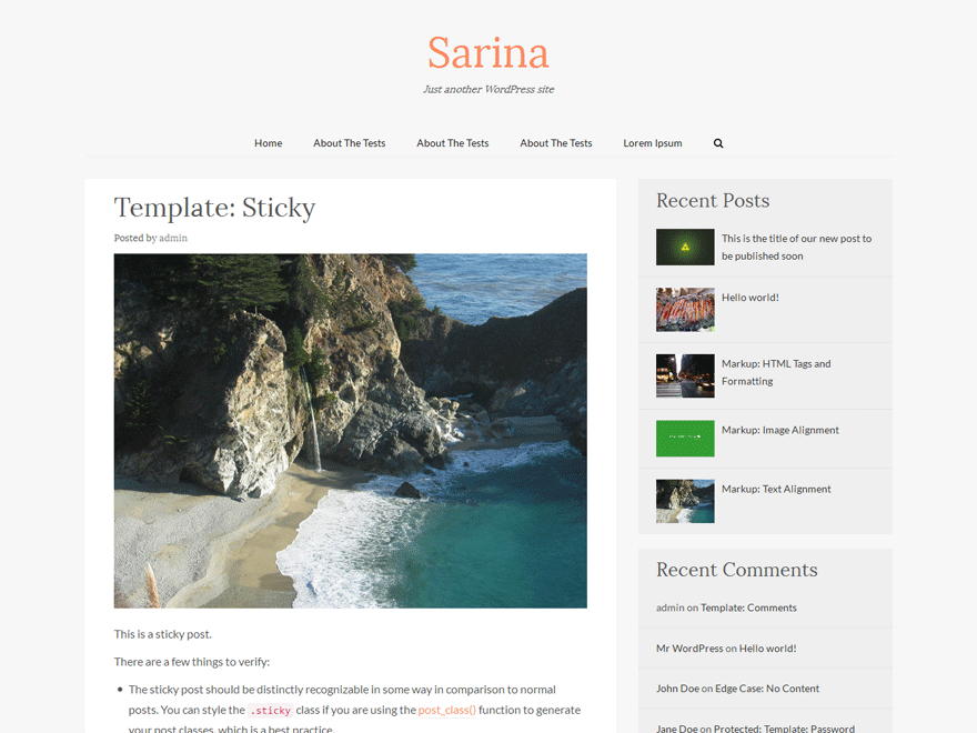 WordPress Theme Sarina