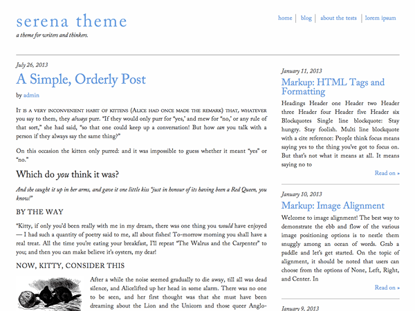 WordPress Theme Serena