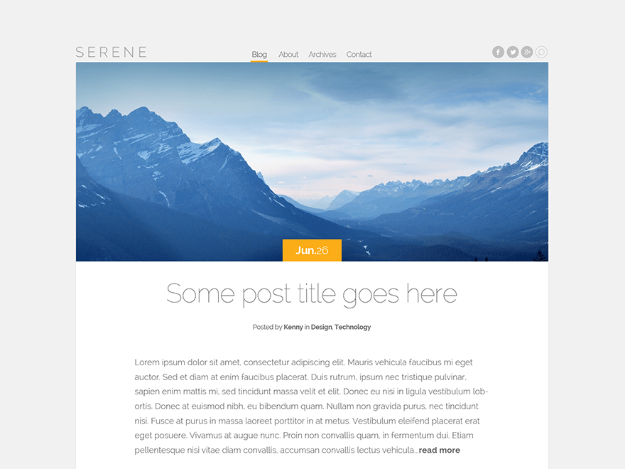WordPress Theme Serene