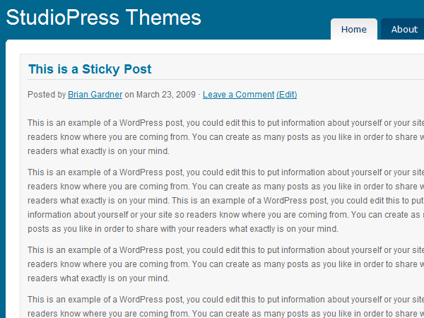 WordPress Theme Shades of Blue