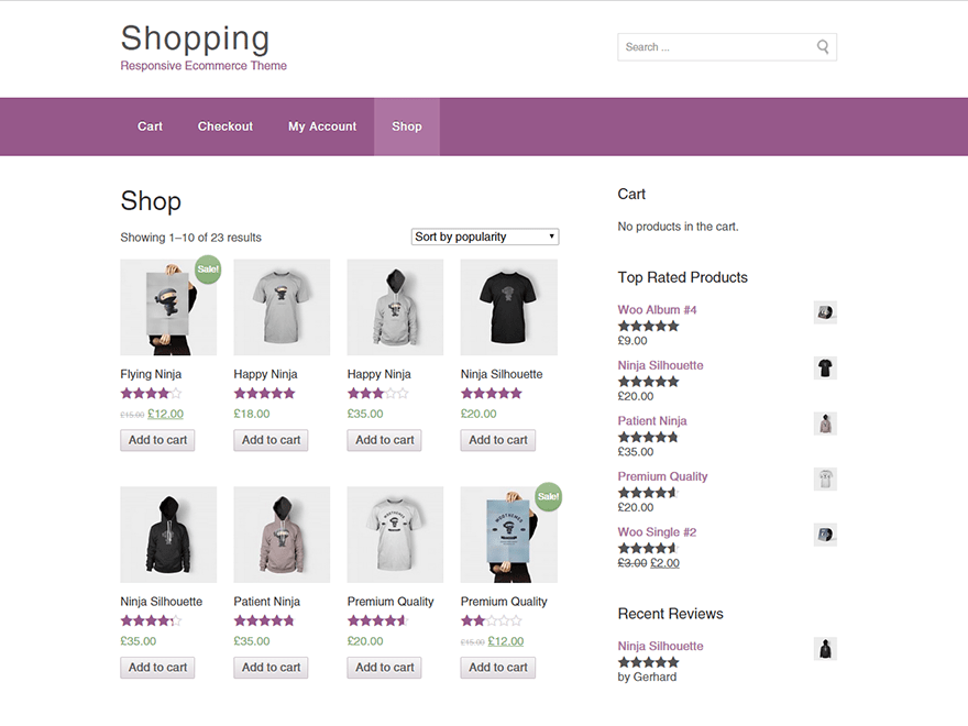 WordPress Theme Shopping