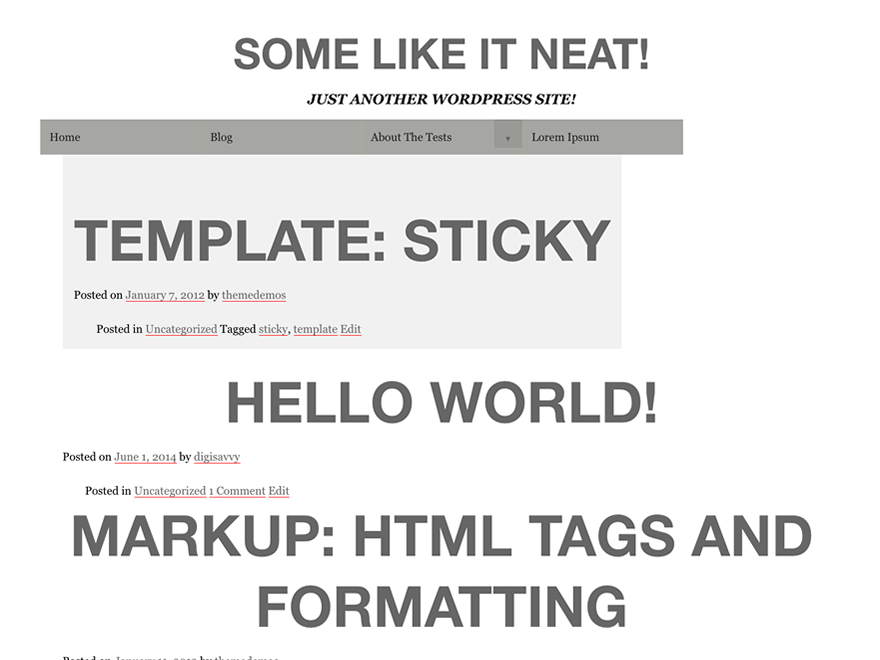 WordPress Theme Some Like it Neat
