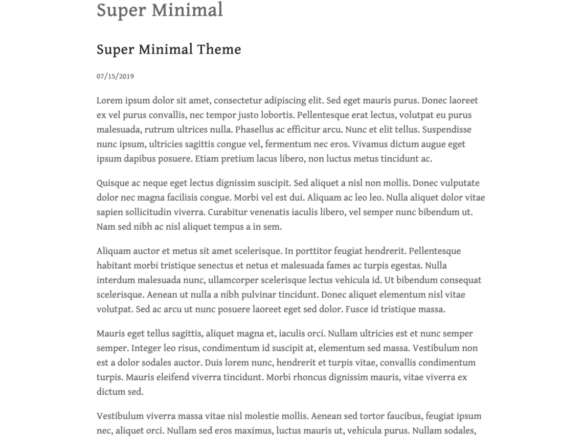 WordPress Theme Super Minimal