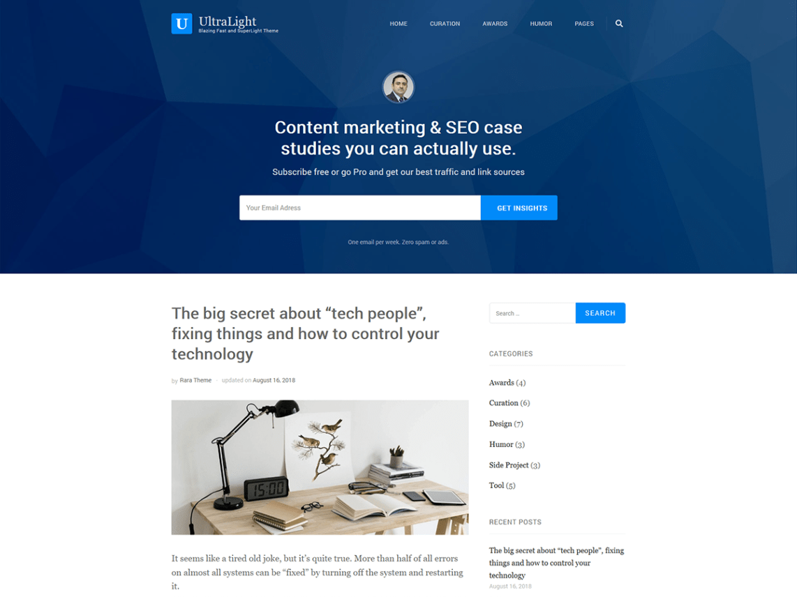 WordPress Theme The Ultralight