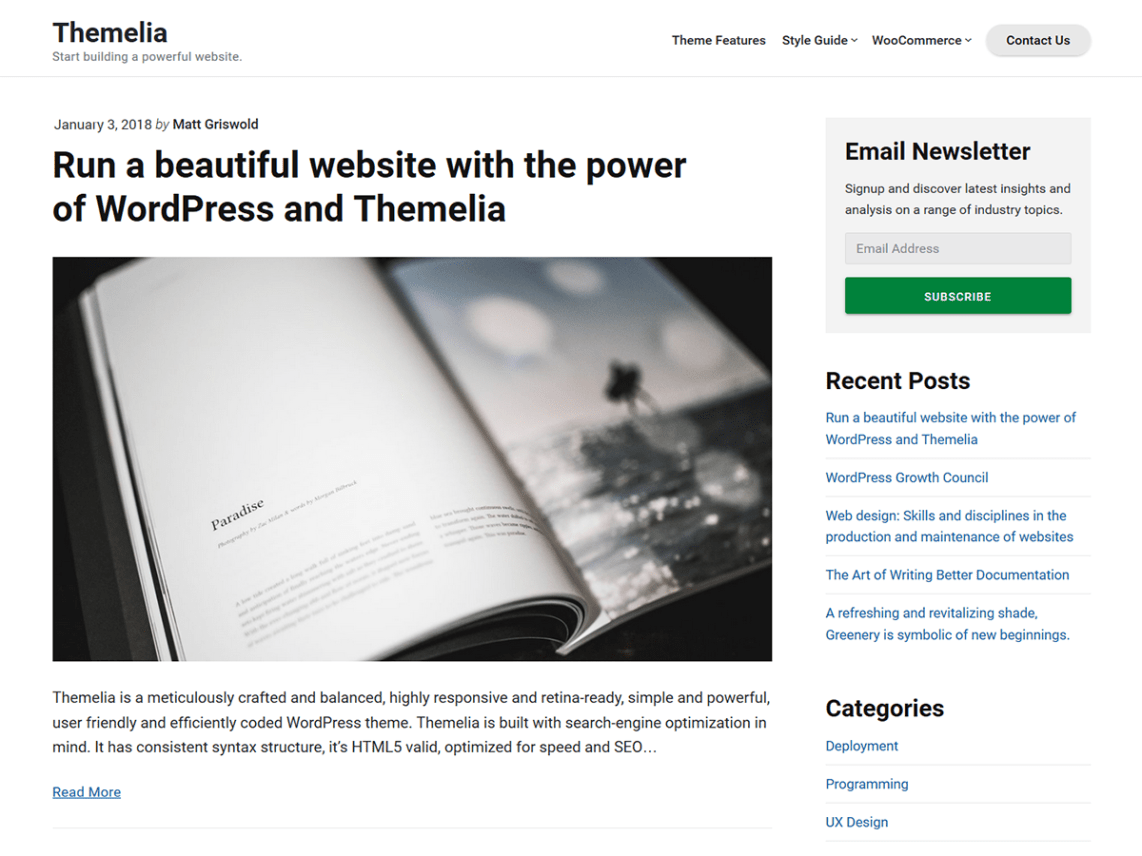 WordPress Theme Themelia