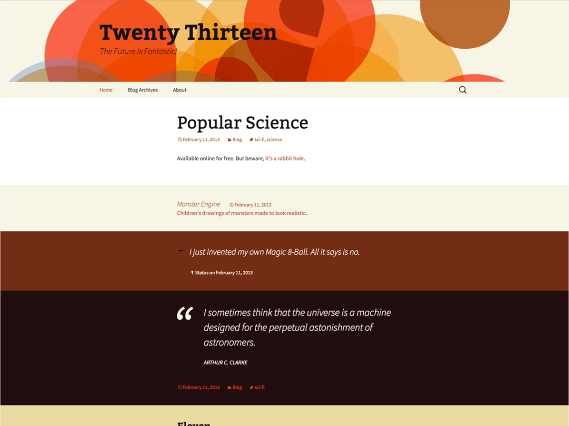 WordPress theme twentythirteen