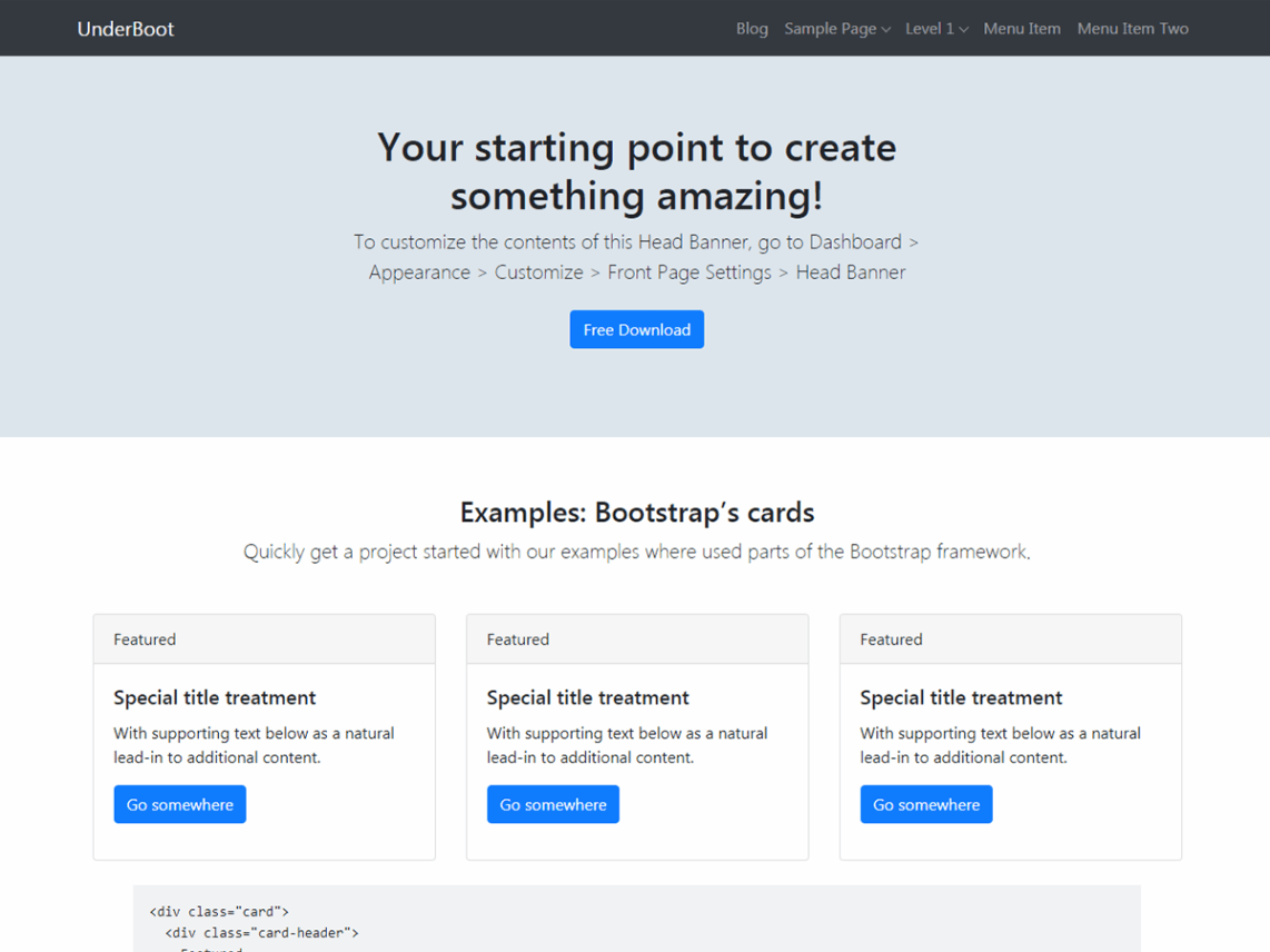 WordPress Theme UnderBoot