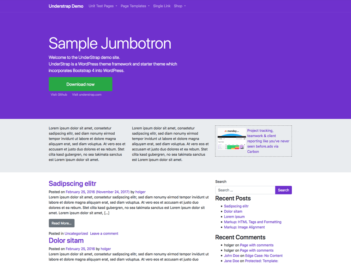 WordPress Theme UnderStrap