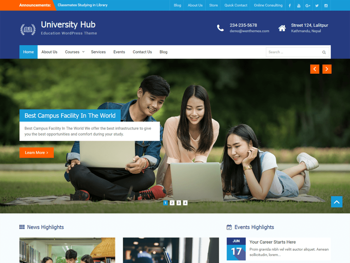 WordPress Theme University Hub