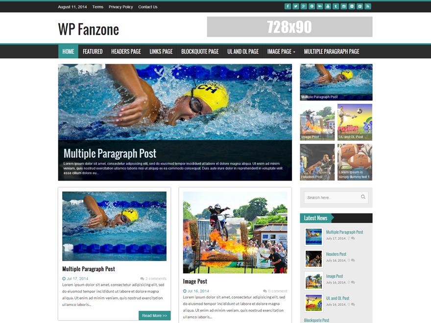 WordPress Theme WP FanZone