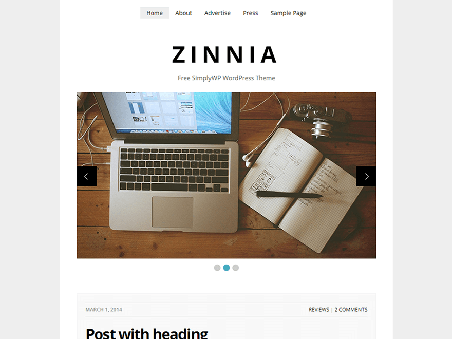 WordPress Theme Zinnia